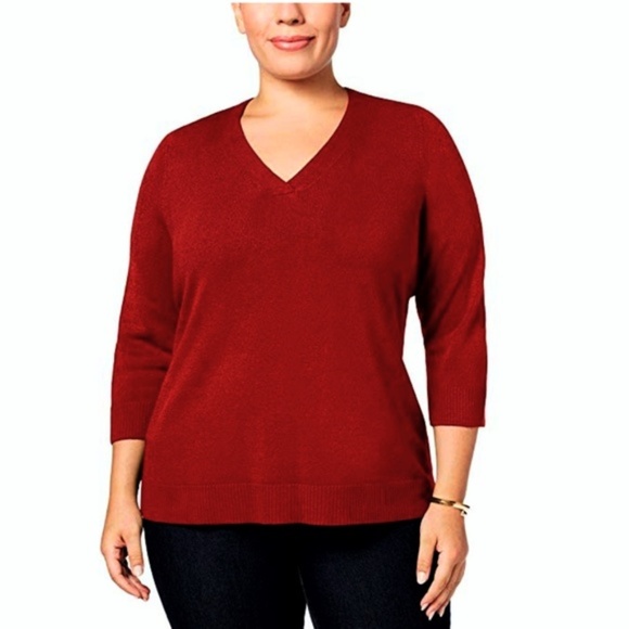 Karen Scott Sweaters - NWT Karen Scott Macy's LuxSoft Vneck Sweater 3X